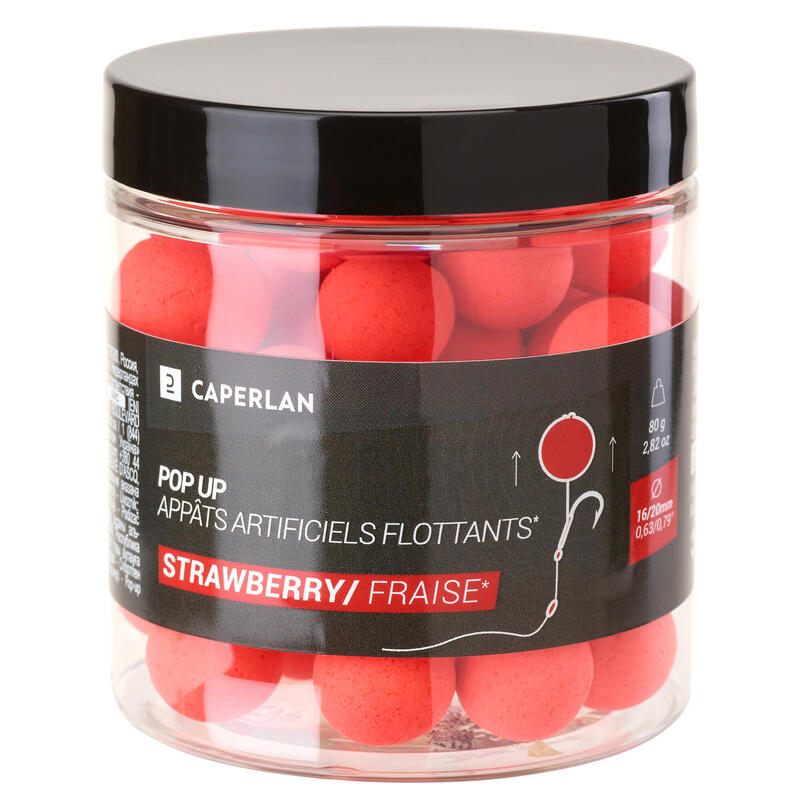 Bouillettes Flottantes pêche de la carpe POP-UPS 16-20mm Fraise