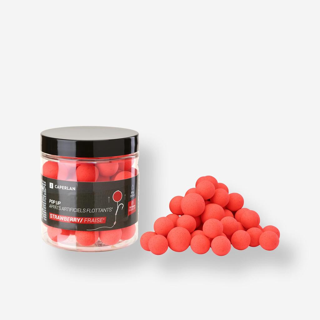 Plovni boiliji za krapolov z okusom jagode POP-UP (od 16 mm do 20 mm)