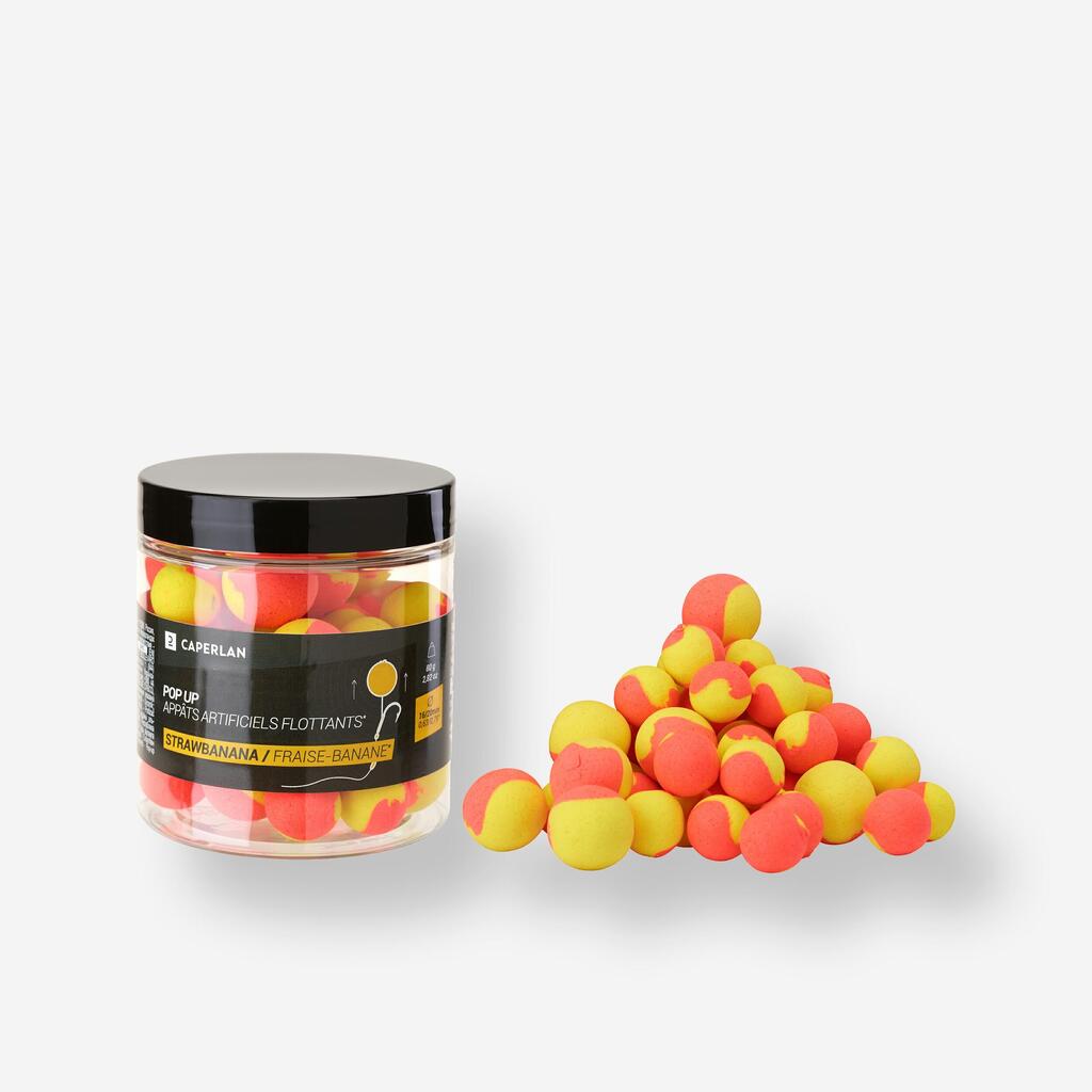 Plovni boiliji za krapolov z okusom jagode in banane POP-UP (od 16 mm do 20 mm)