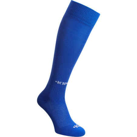 Chaussettes de football enfant F100 bleue