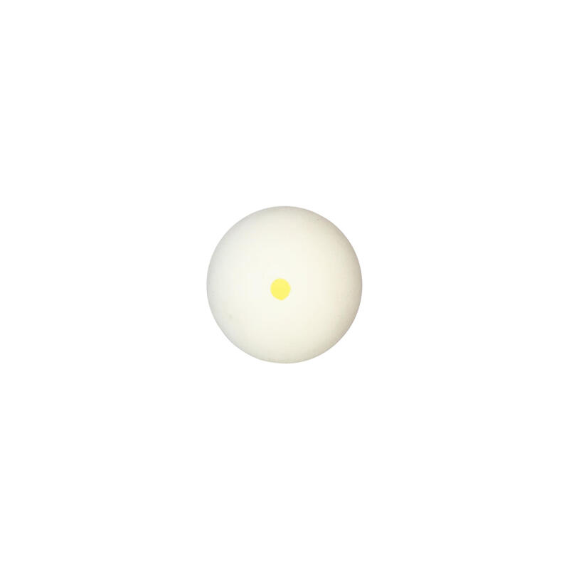 Pelota Paleta Goma Maciza Blanca Punto Amarillo (Bola)