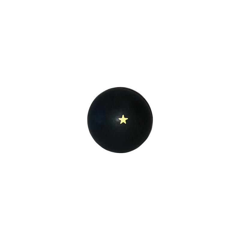 Pelota Paleta Goma Maciza Negra estrella amarilla (bola)