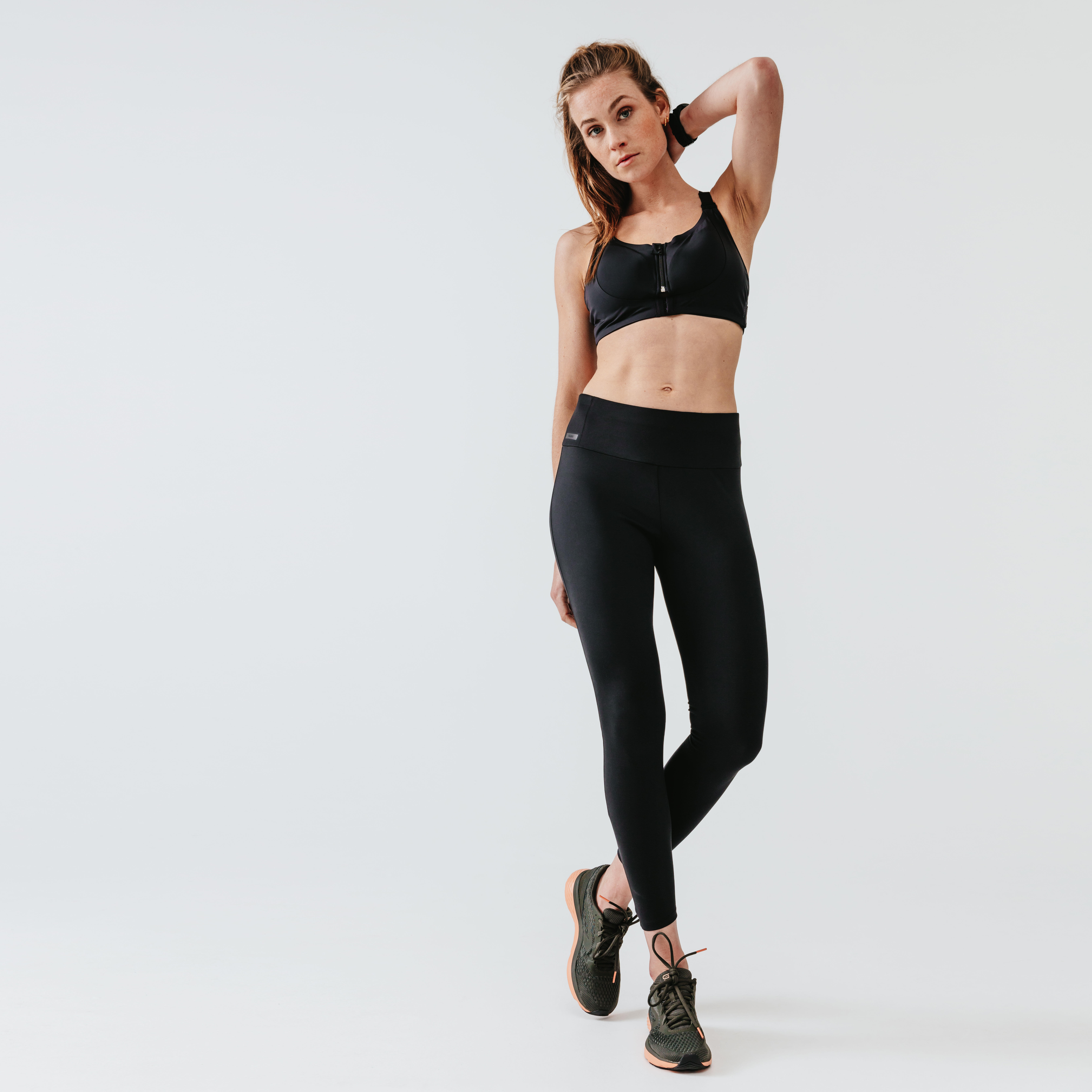 Women s running leggings with body sculpting XS to 5XL Large size black