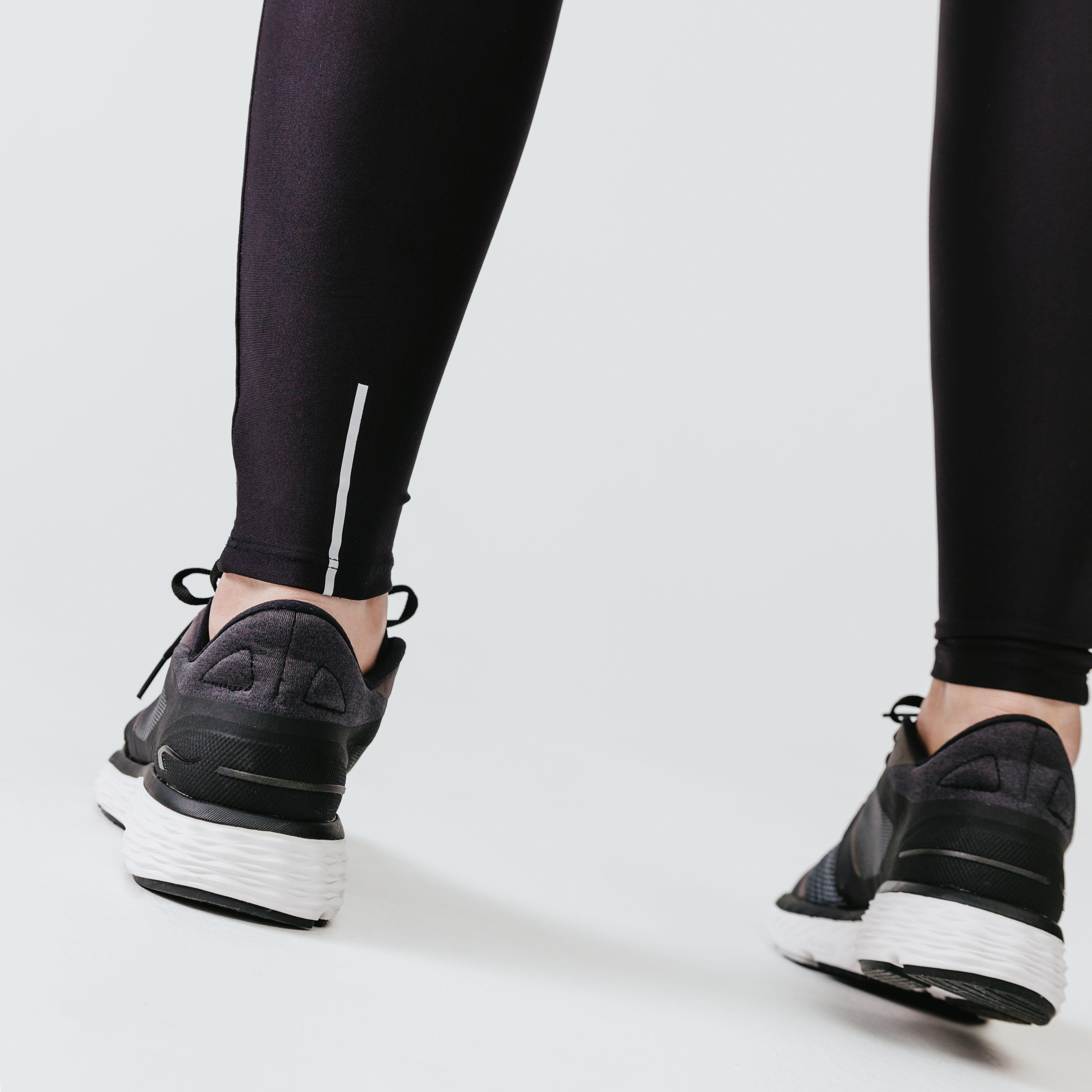 Women's long running leggings Dry - black - Decathlon