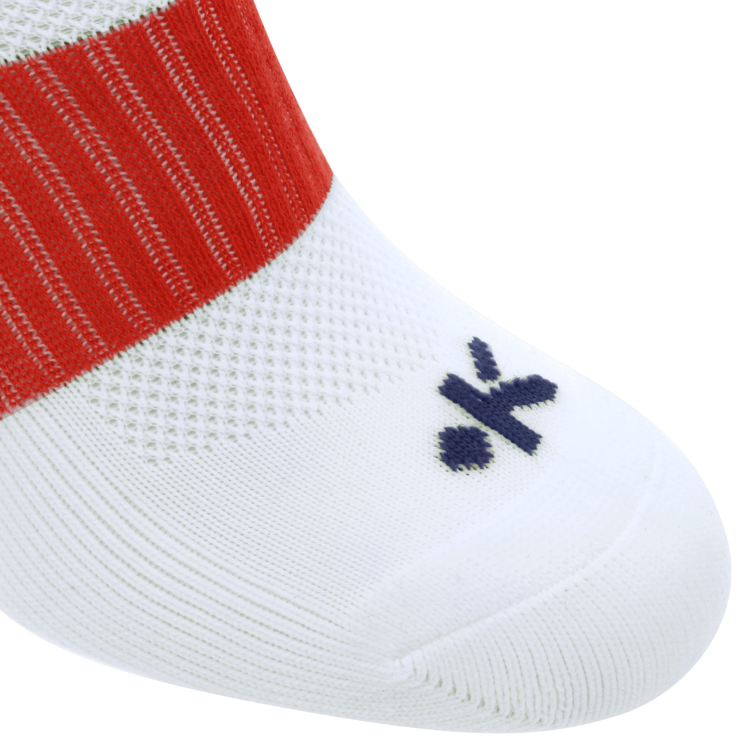 F500 Adult Knee-High Football Socks - White/Red 2/7