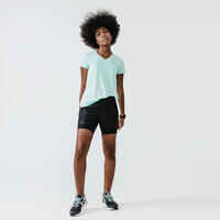 Short pantalón corto running Mujer con mallas integradas Dry negro