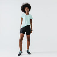 Short de Running Dry Mujer Negro 2 en·1 Mallas Integradas