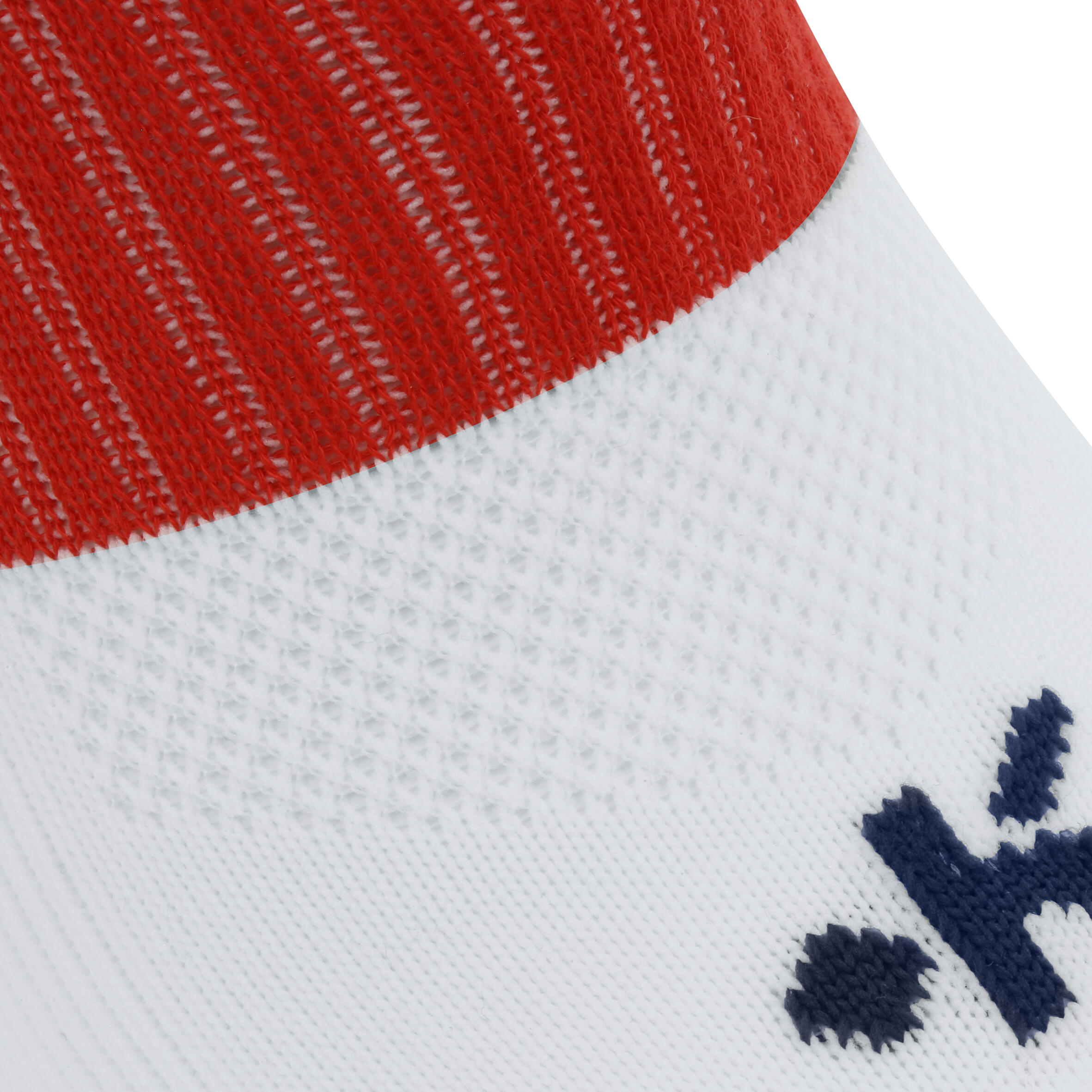 F500 Adult Knee-High Football Socks - White/Red 3/7