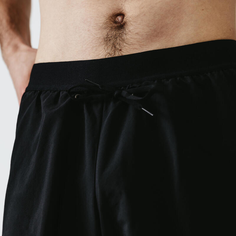 Pantalón corto running 2 en 1 bóxer integrado Hombre Kalenji Dry + negro