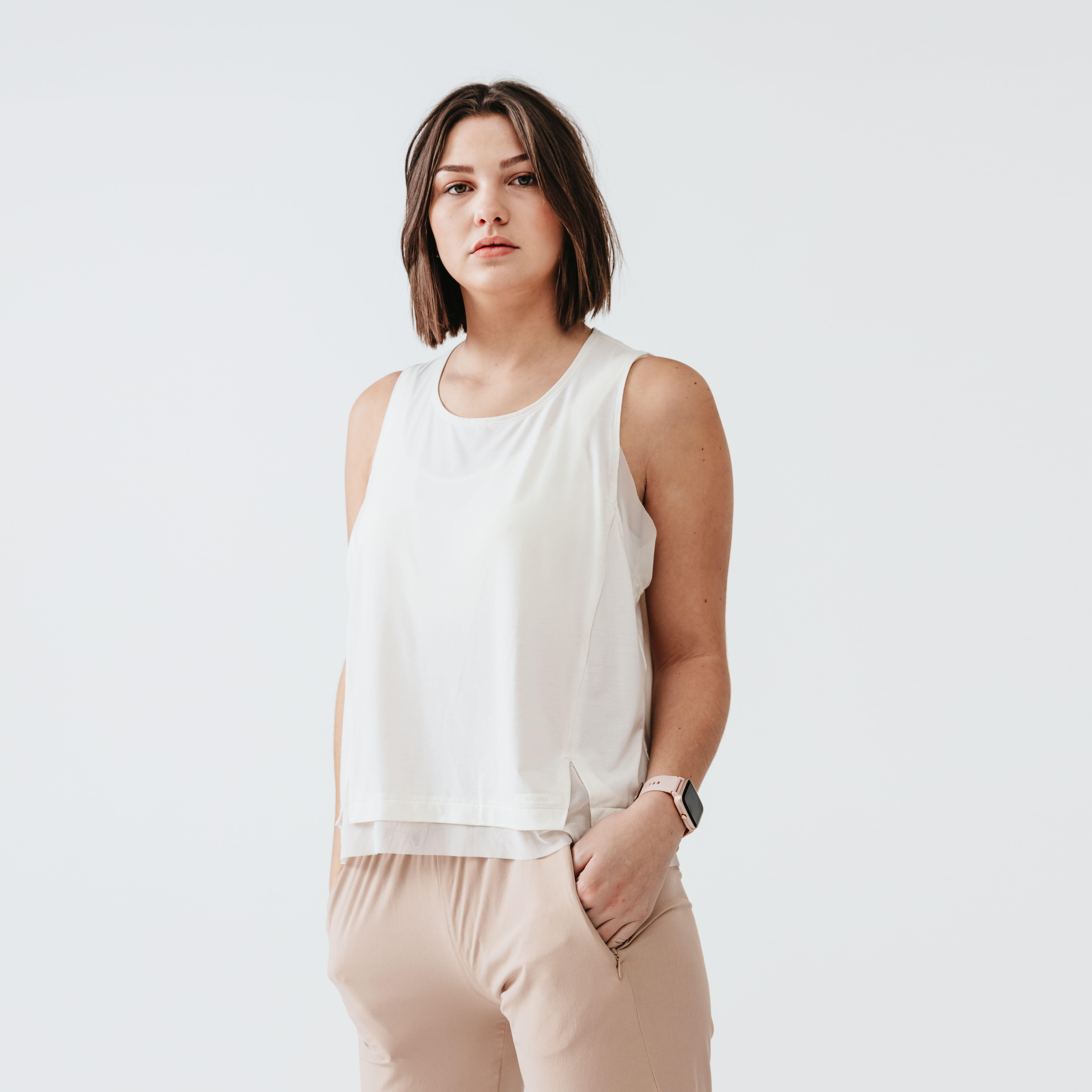 POLERA SIN MANGAS RUN FEEL RUNNING MUJER BLANCO