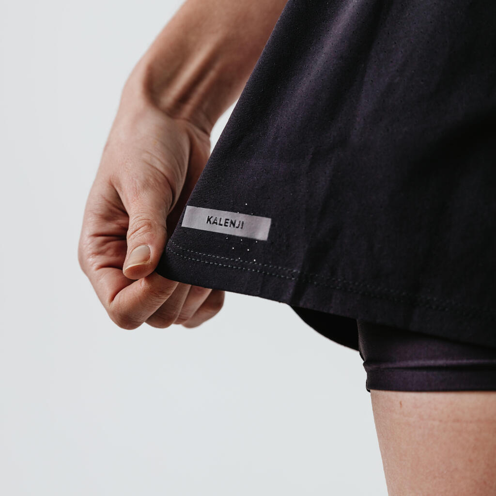 Kombi-Laufshorts Dry+ Damen khaki