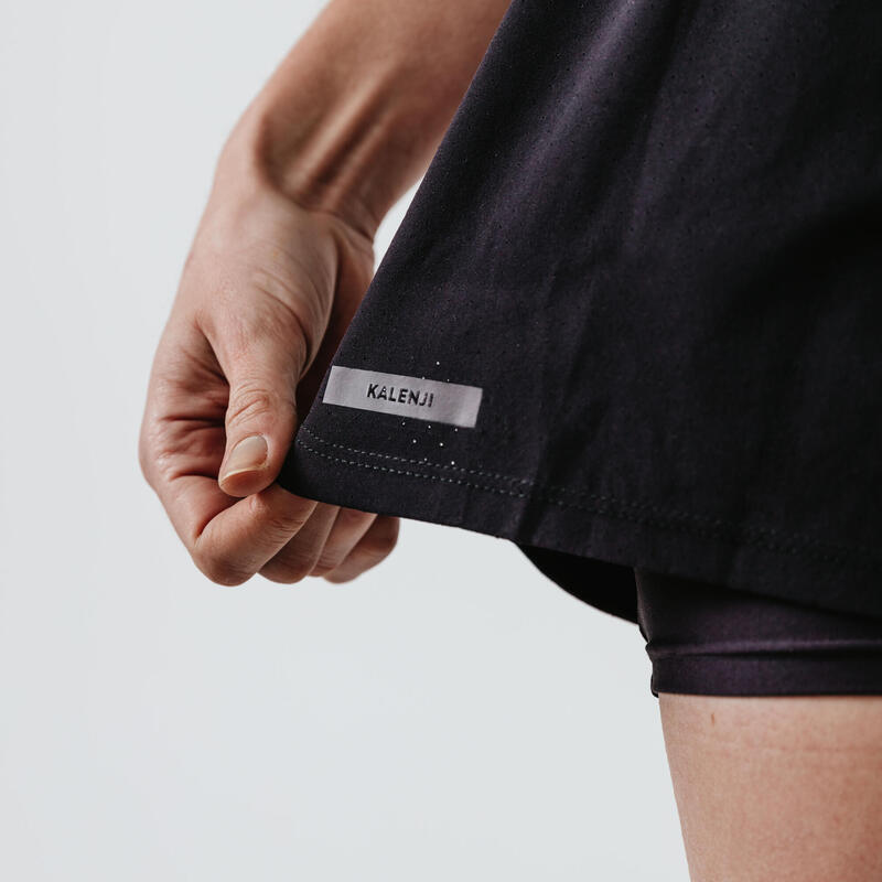 Kombi-Laufshorts Dry+ Damen schwarz