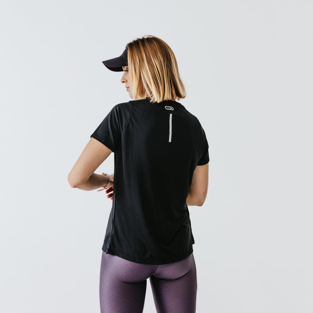 T-shirt manches courtes running respirant femme - Dry bleu