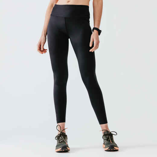 Women's Kiprun RUN 100 warm running leggings - black