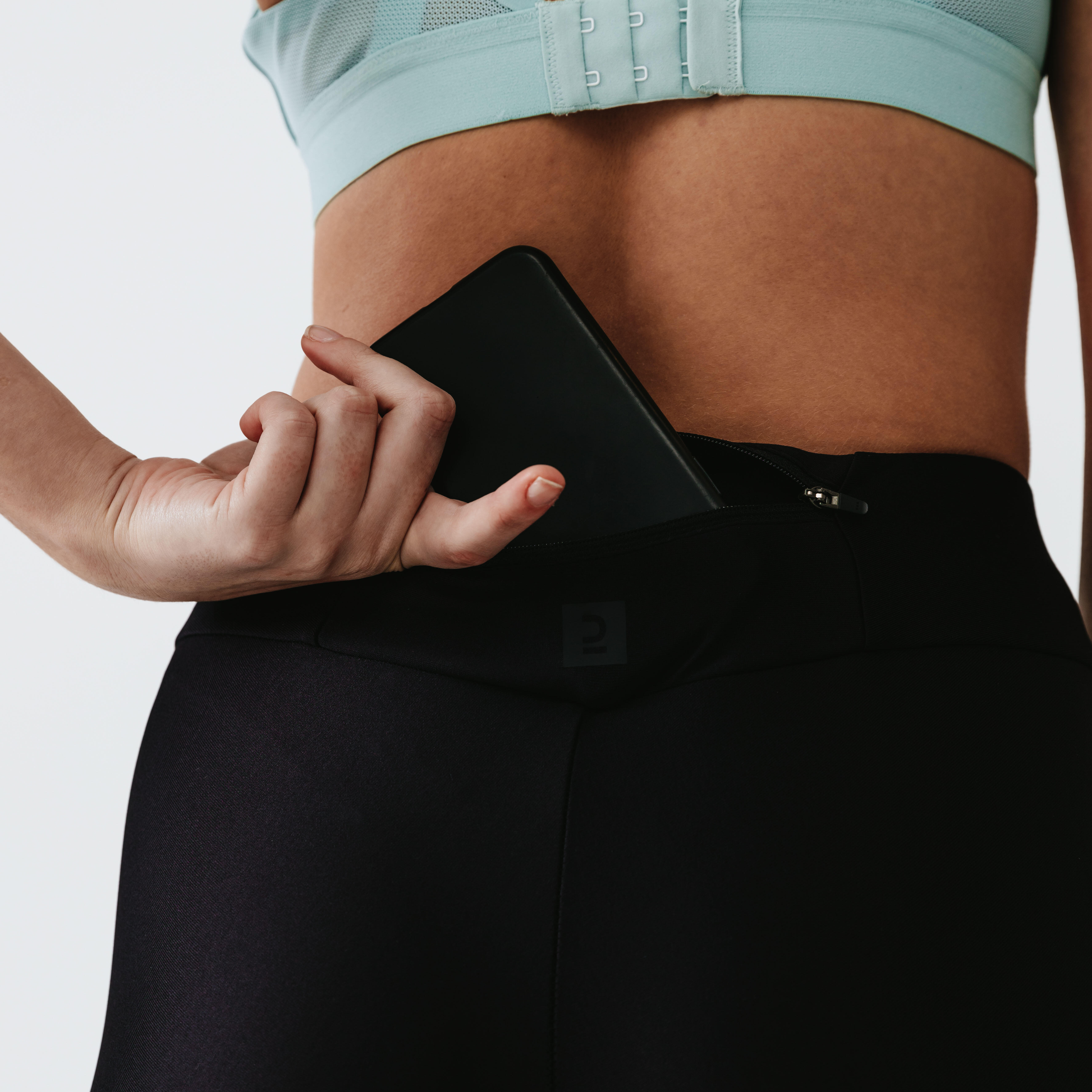 Women s Running Leggings Kiprun Run 100 Black