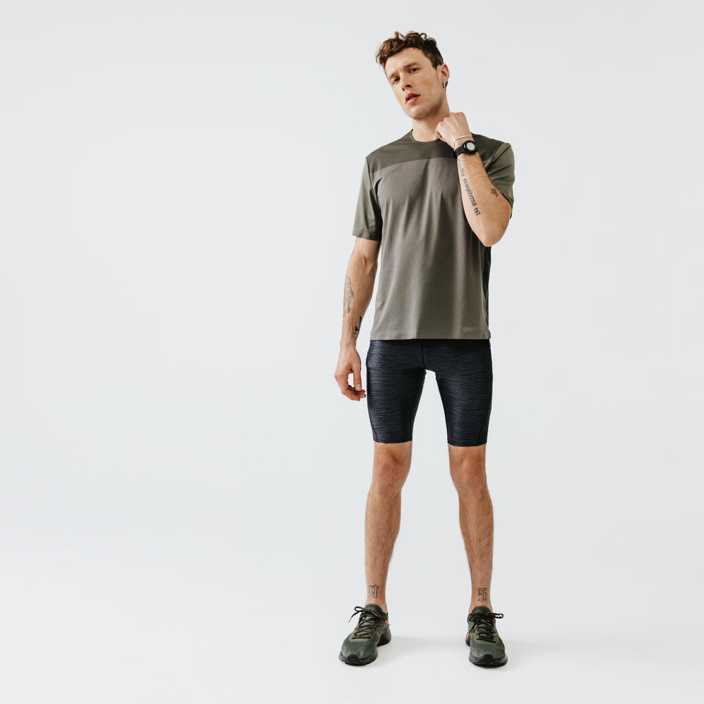 Laufshorts Tights atmungsaktiv Dry+ Herren graumeliert