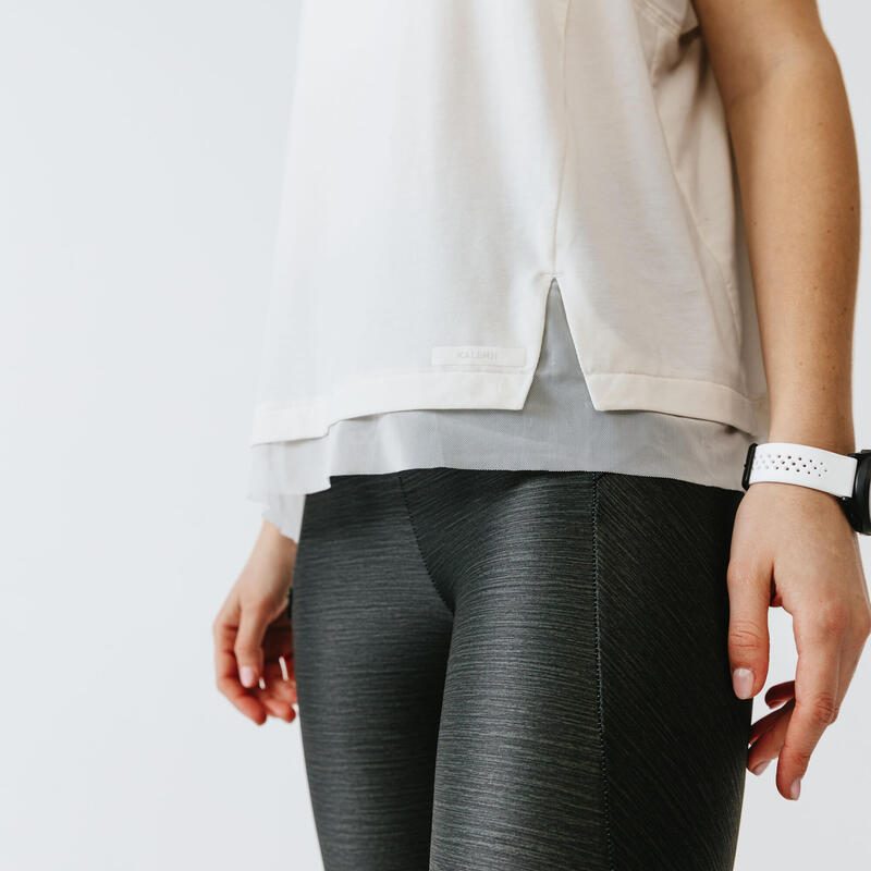 Dámské běžecké prodyšné 3/4 legíny Dry+ Feel khaki 