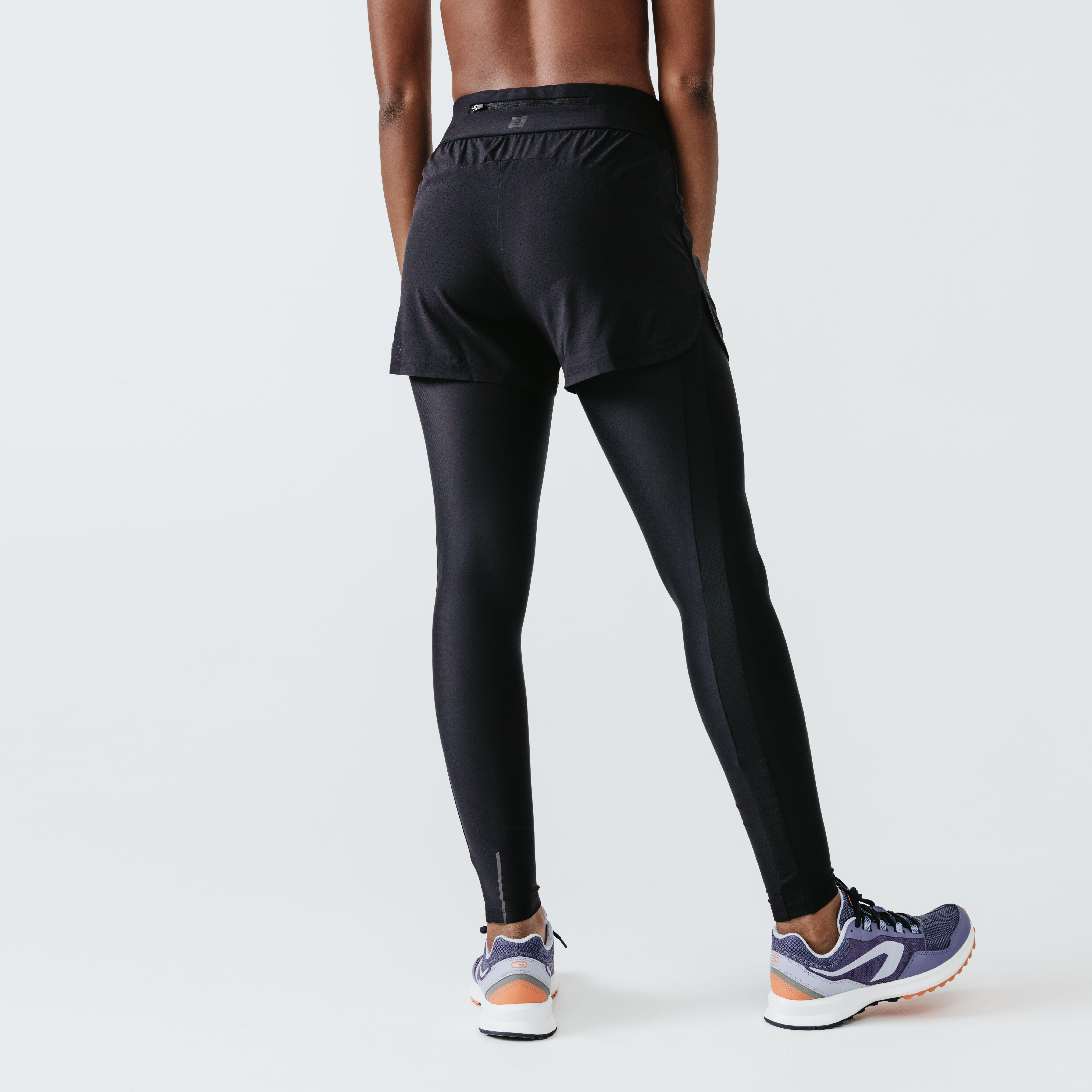 Short de Running Dry+ Mujer Negro Mallas Integradas - Decathlon