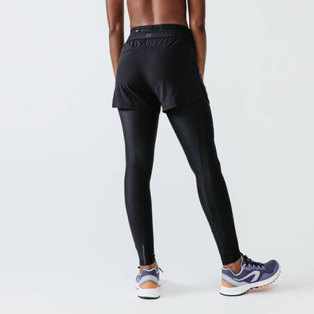 Women's Running Shorts with Built-In Tights Dry+ - black