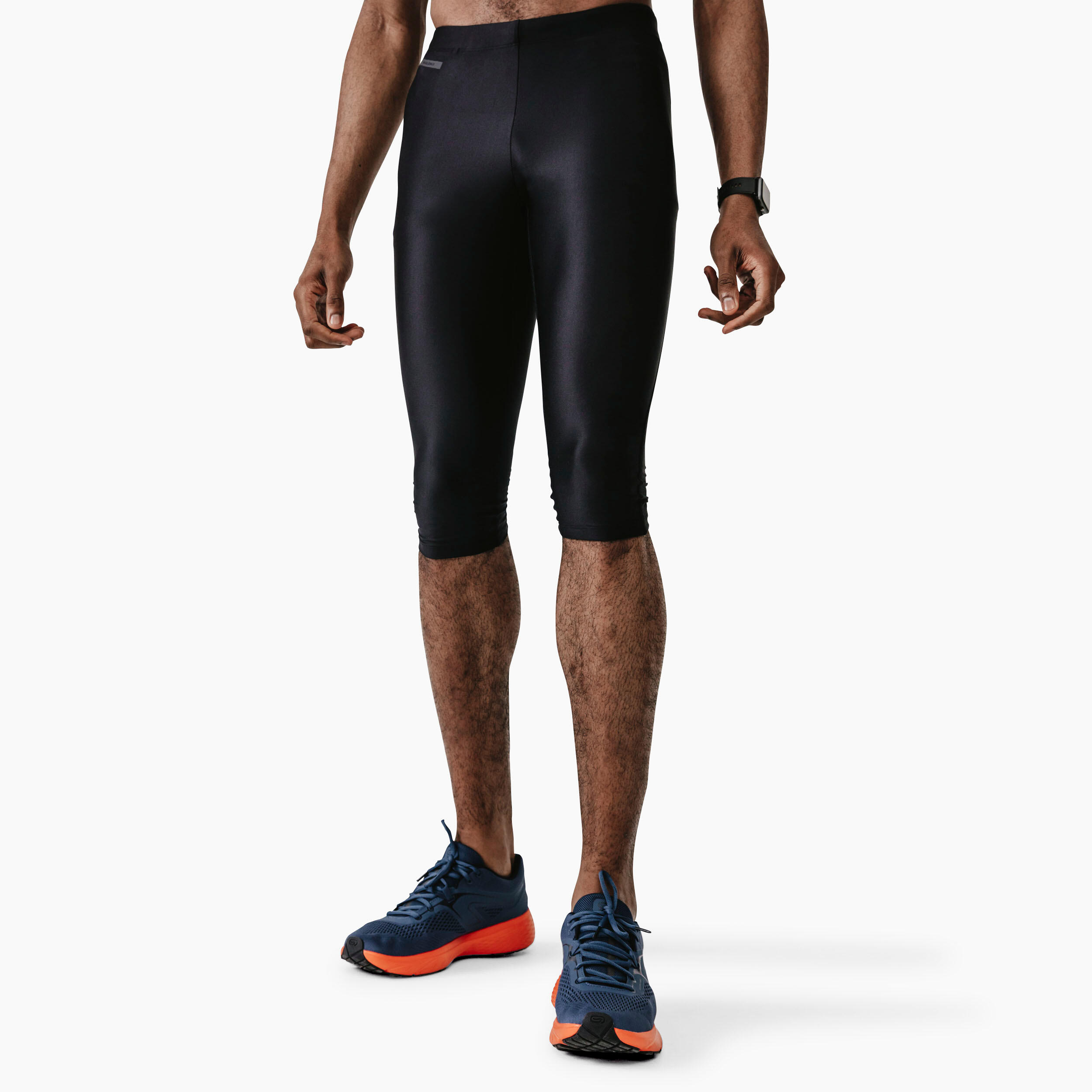 Men's Running ¾ Tights - Run Dry Black - Black - Kalenji - Decathlon