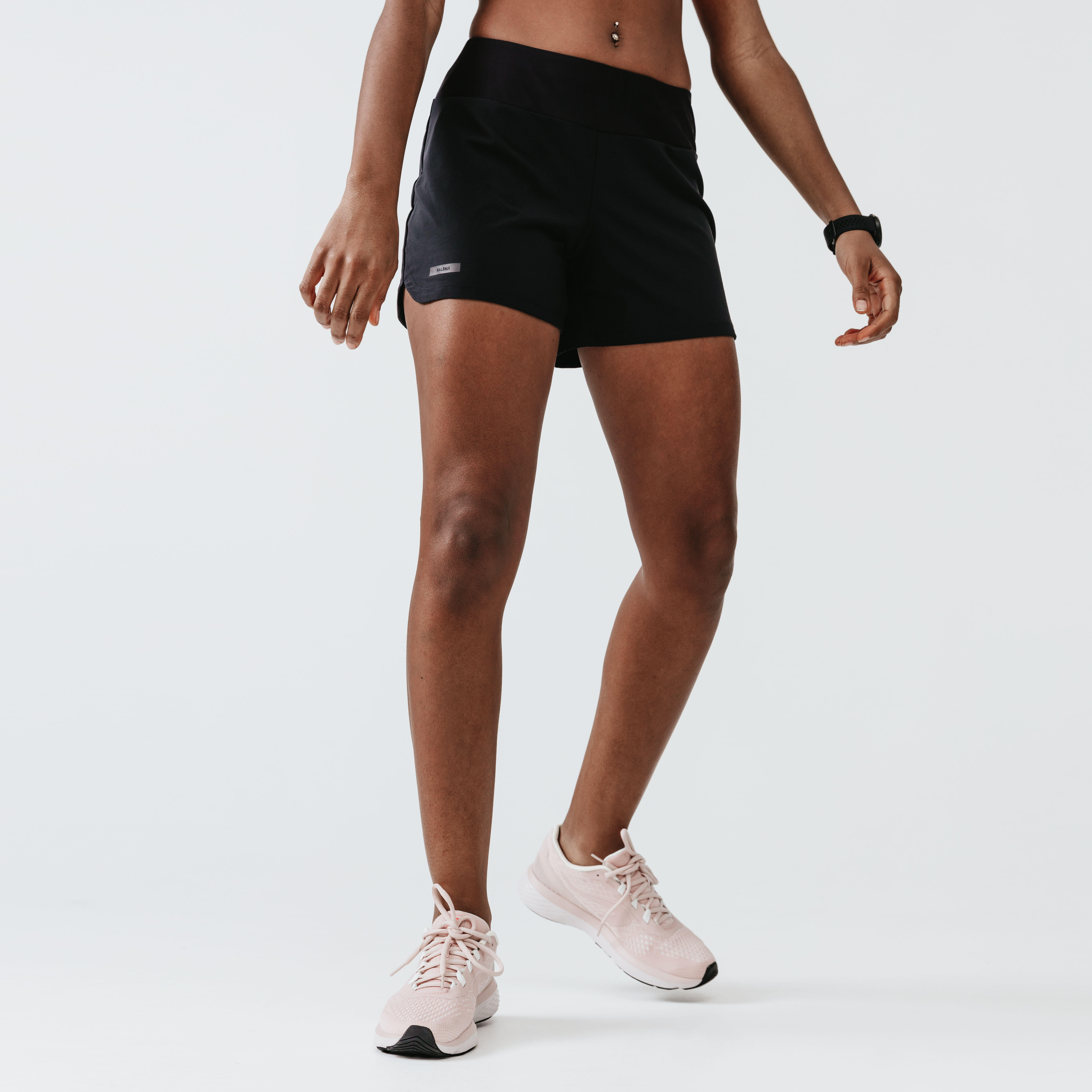 Women's Running Shorts - Run Dry Black - KALENJI