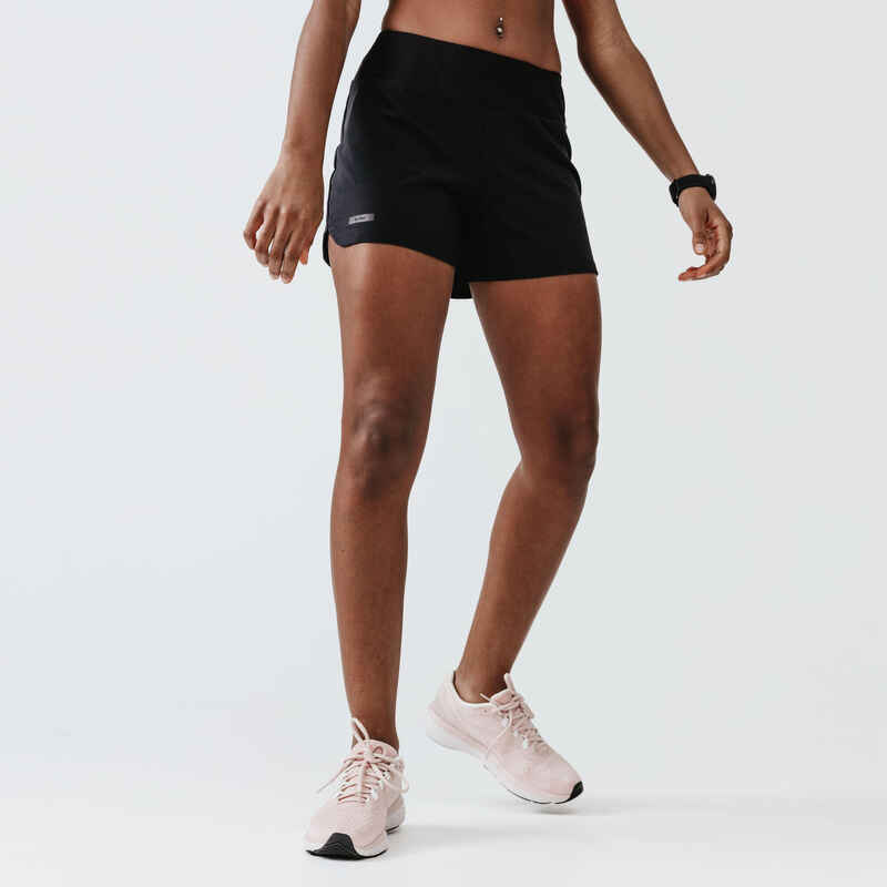 Women's Running Leggings - Kiprun Run 100 Black - Decathlon