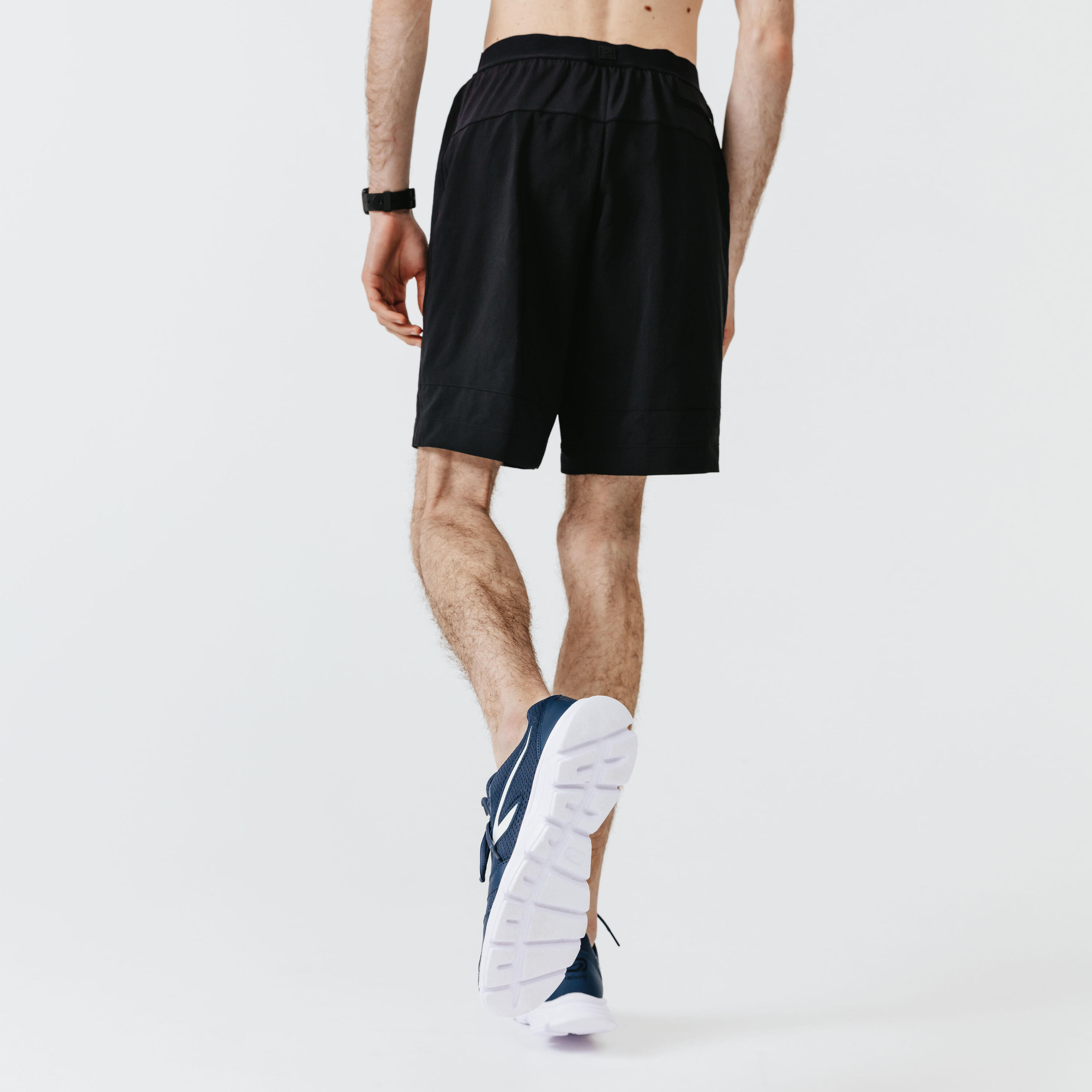 Dry+ Men's Running 2-in-1 Shorts With Boxer - Black 7/8