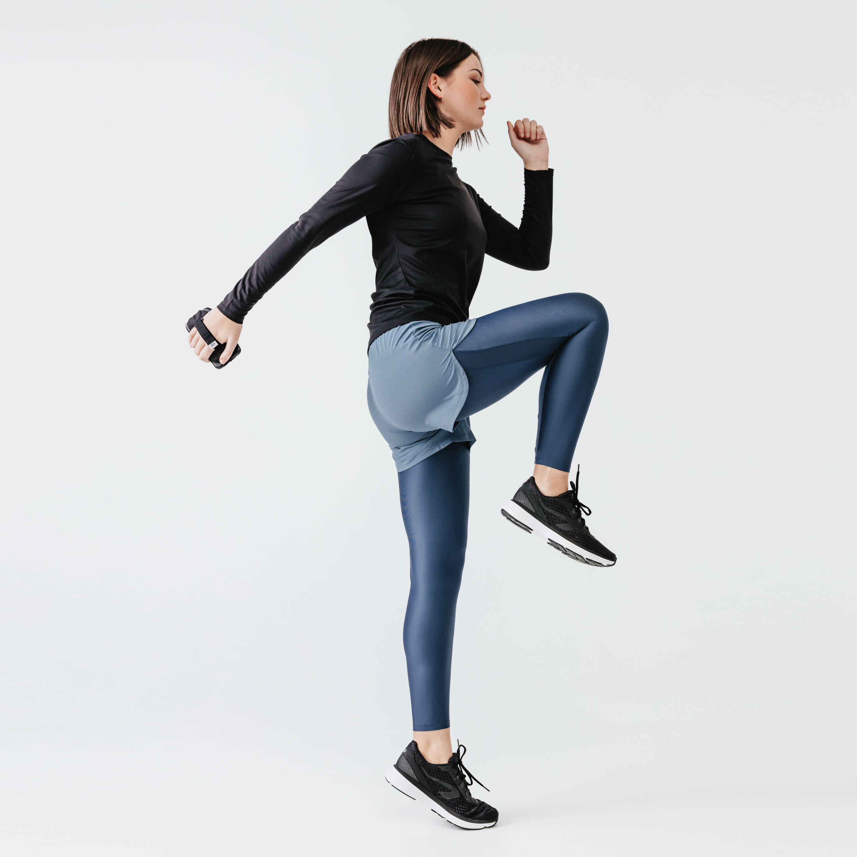 Women Long-Sleeved Running T-Shirt Sun Protect - Black -  3