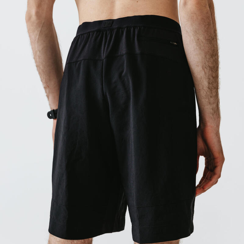 Pantalón corto running 2 en 1 bóxer integrado Hombre Kalenji Dry + negro