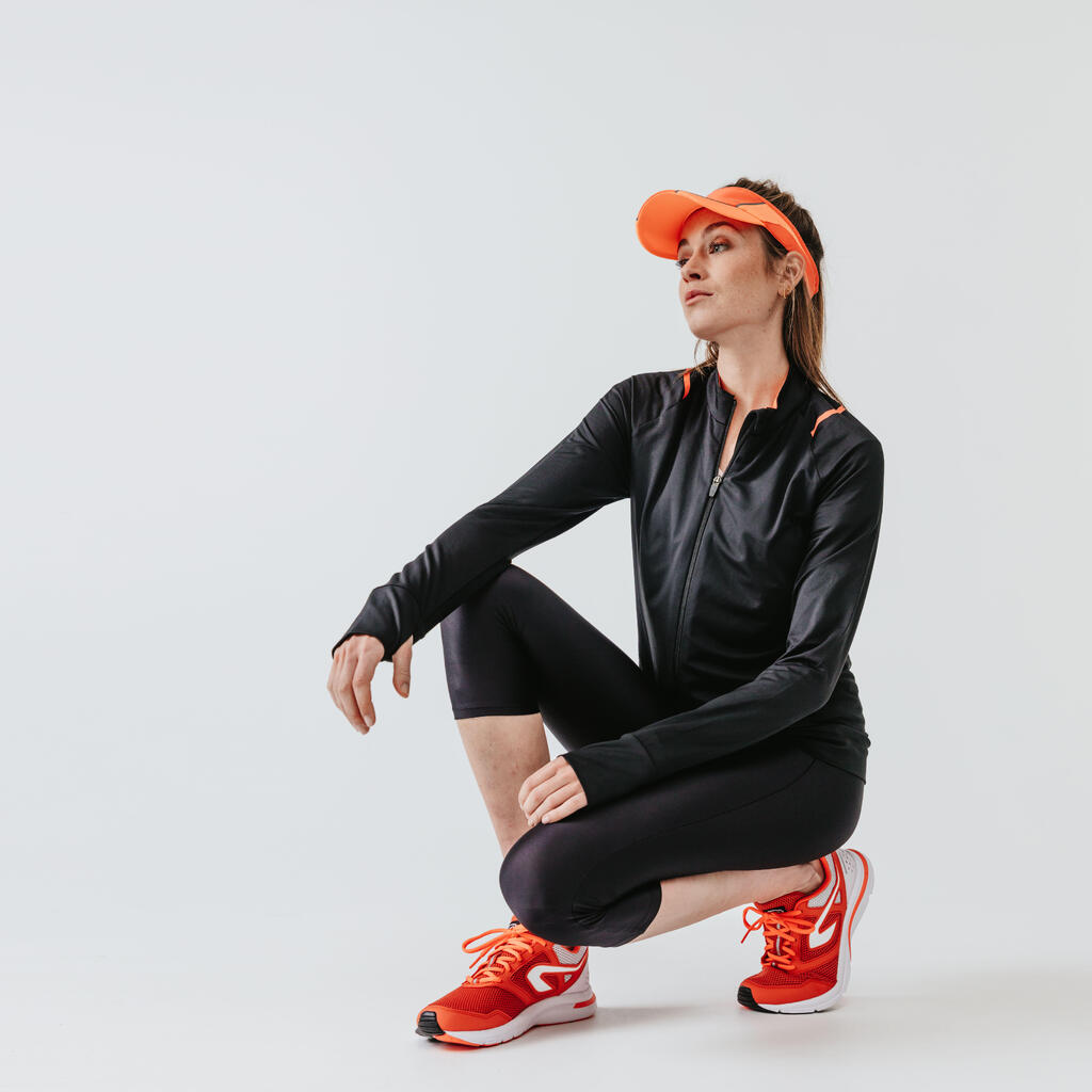 Leggings capri de running negros para mujer Kiprun RUN 100