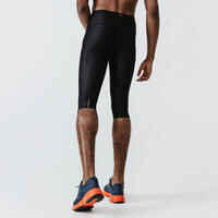 KALENJI DRY MEN'S BREATHABLE RUNNING CROPPED TROUSERS - BLACK