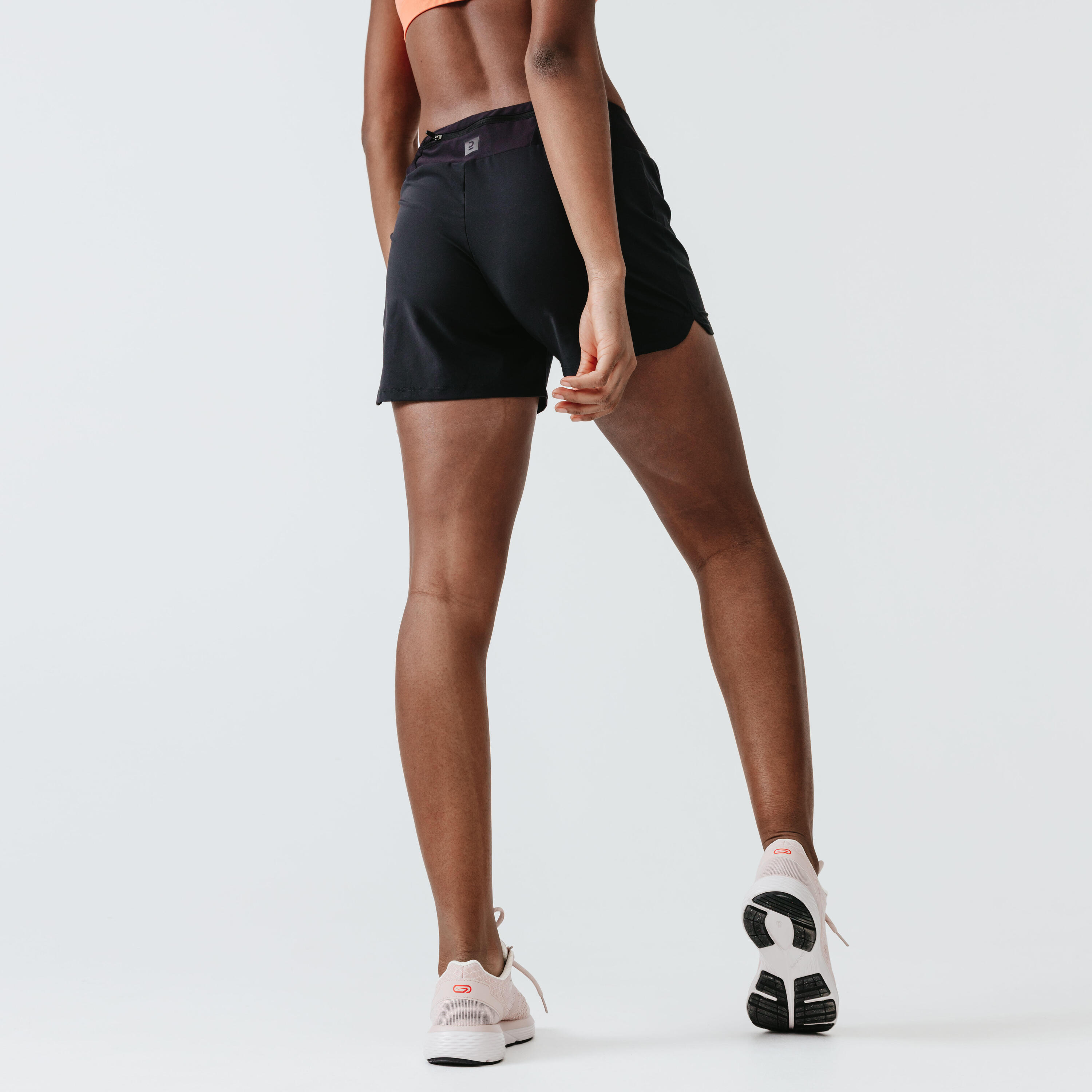 Women's Running Shorts - KIPRUN Run 100 Black 4/9