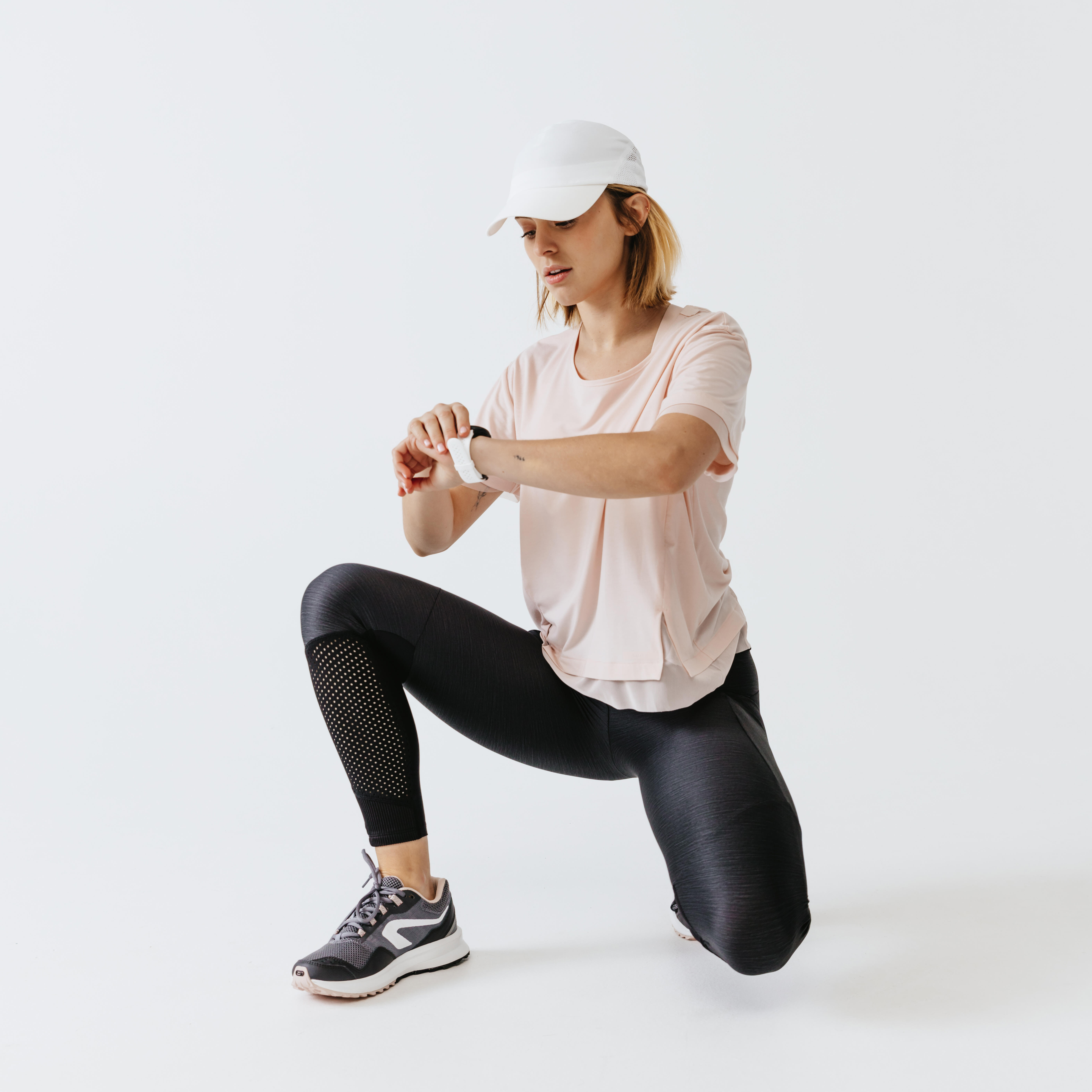 Women's Running Leggings - Dry+Feel Black - black, black - Kalenji