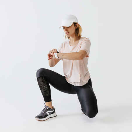 Women's breathable long running leggings Dry+Feel - black