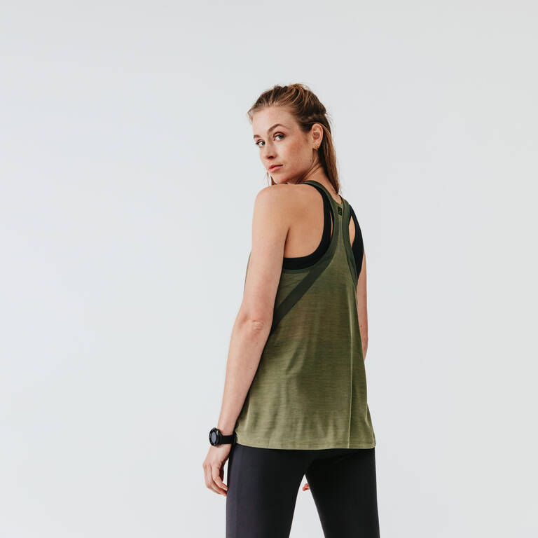 Women's Running Lightweight Tank Top Light - khaki
