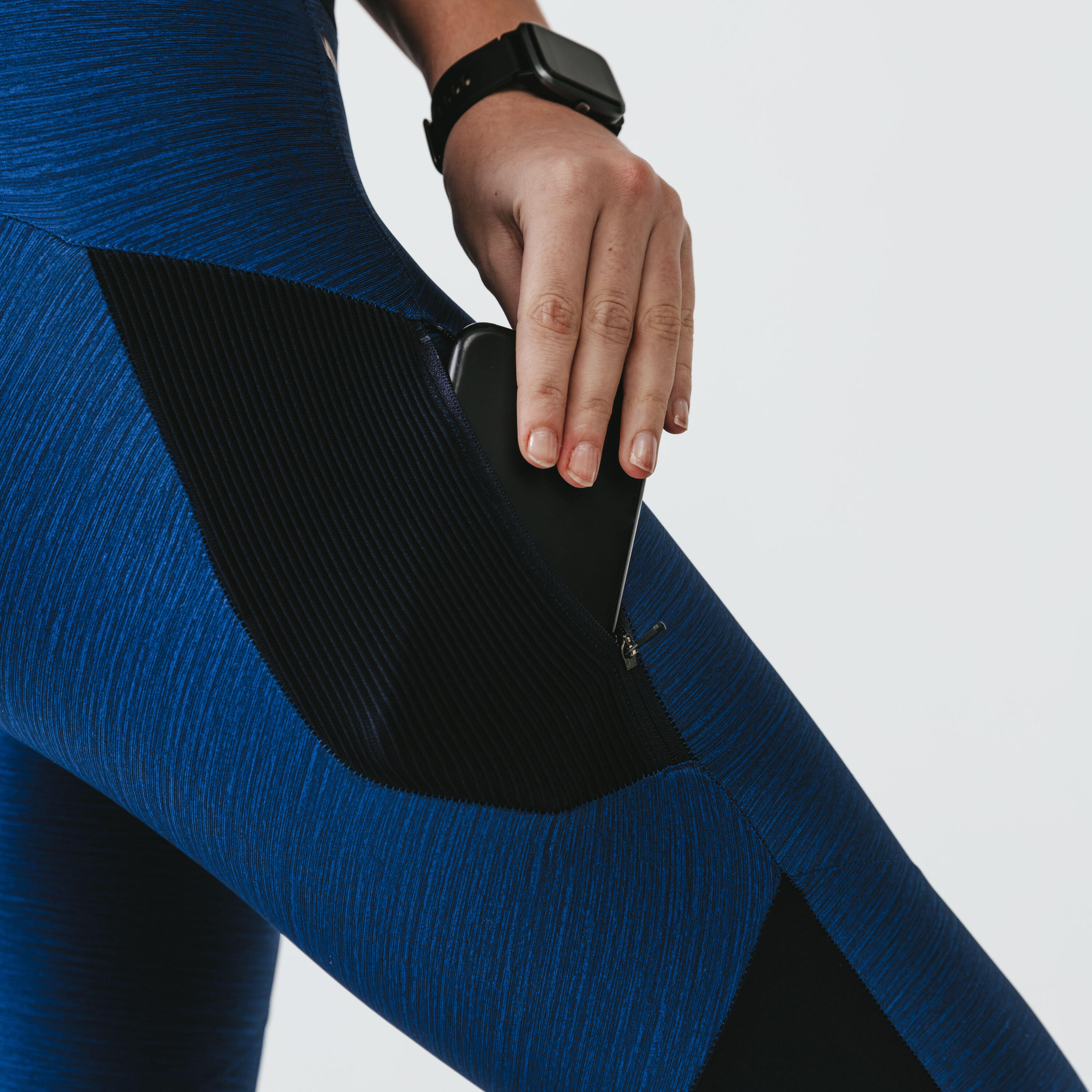 Women's breathable short running leggings Dry+ Feel - blue 5/17