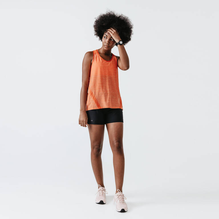 Women's lightweight running tank top Light - orange/red