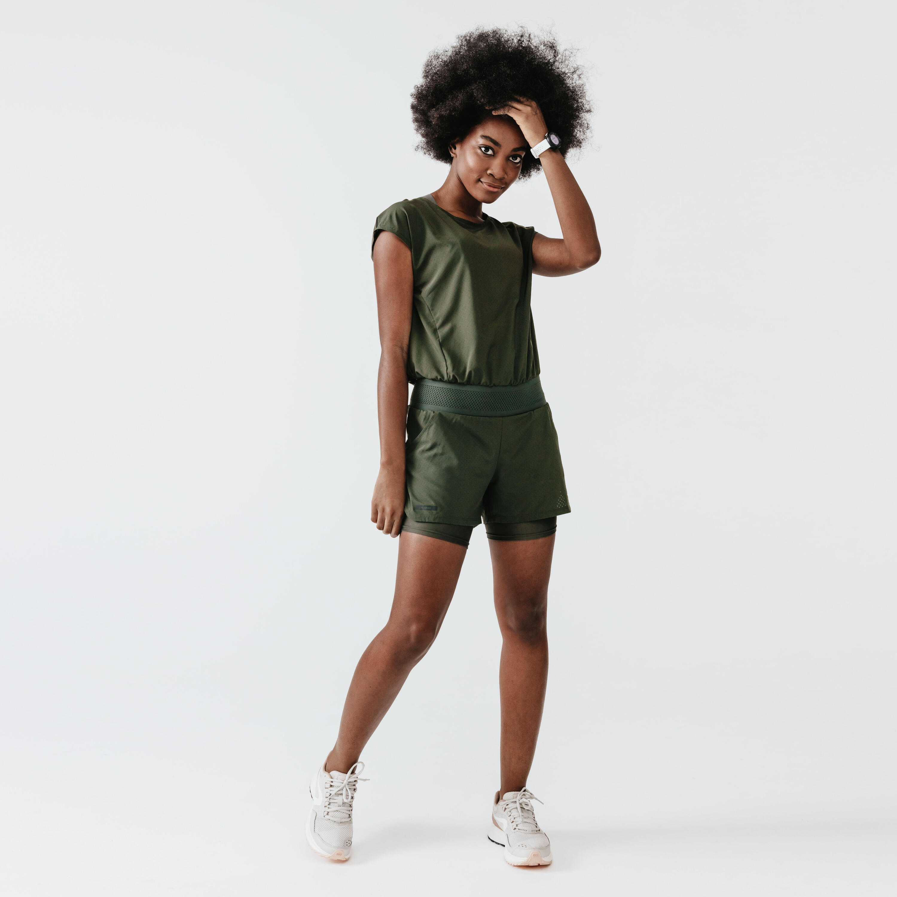 Dámská běžecká kombinéza Dry+ khaki  3/7