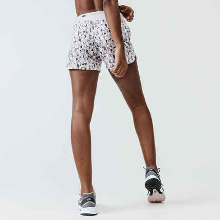 Women's printed running shorts Dry - light grey