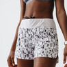 RUN DRY WOMEN'S RUNNING SHORTS - GREY/LAVENDER PRINT