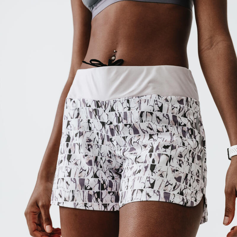 Short printé running femme - Dry gris clair