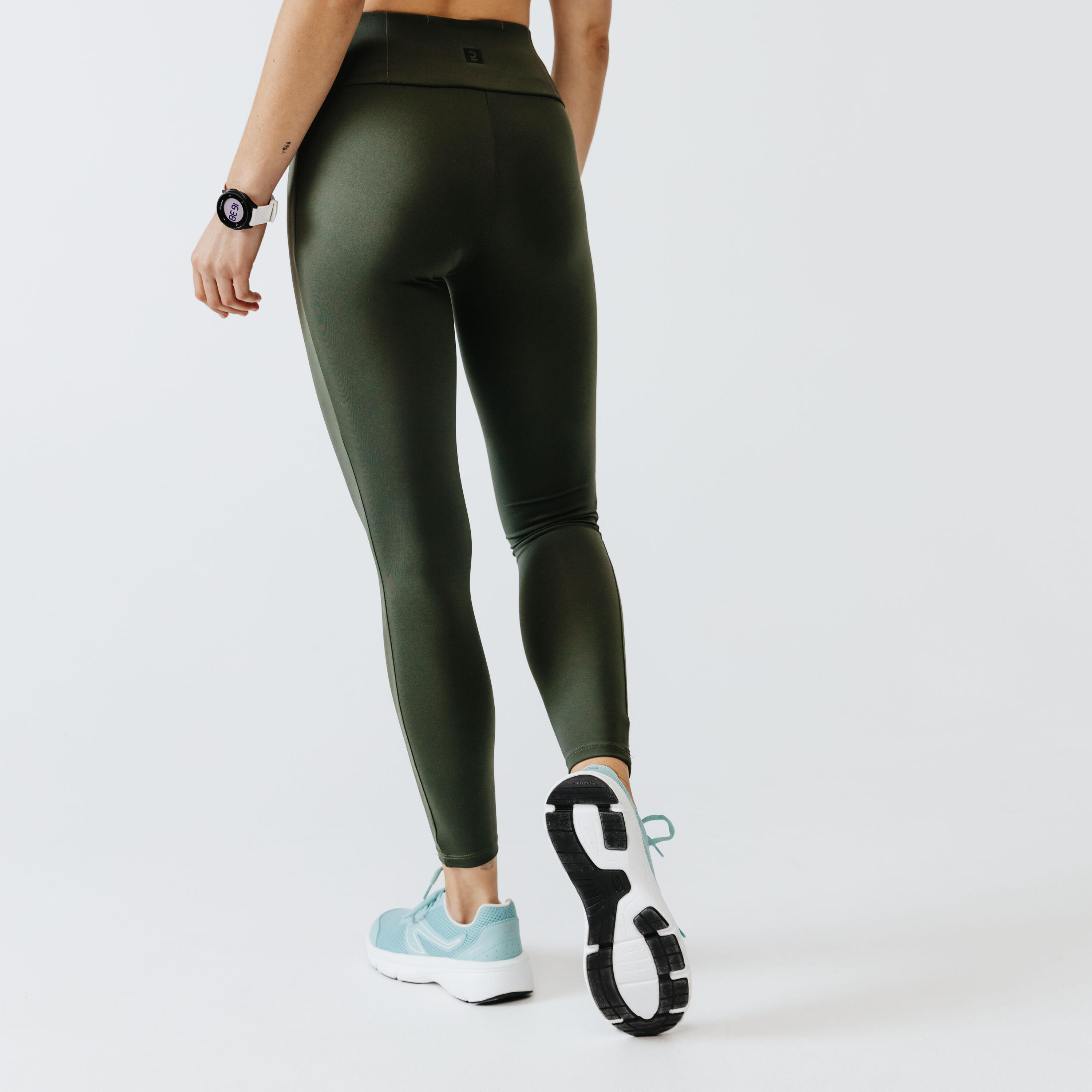 Women's running leggings with body-sculpting (XS to 5XL - large size) - khaki 6/9