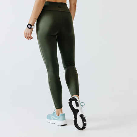 Women's running leggings with body-sculpting (XS to 5XL - large size) - khaki