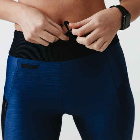 Women's breathable short running leggings Dry+ Feel - blue