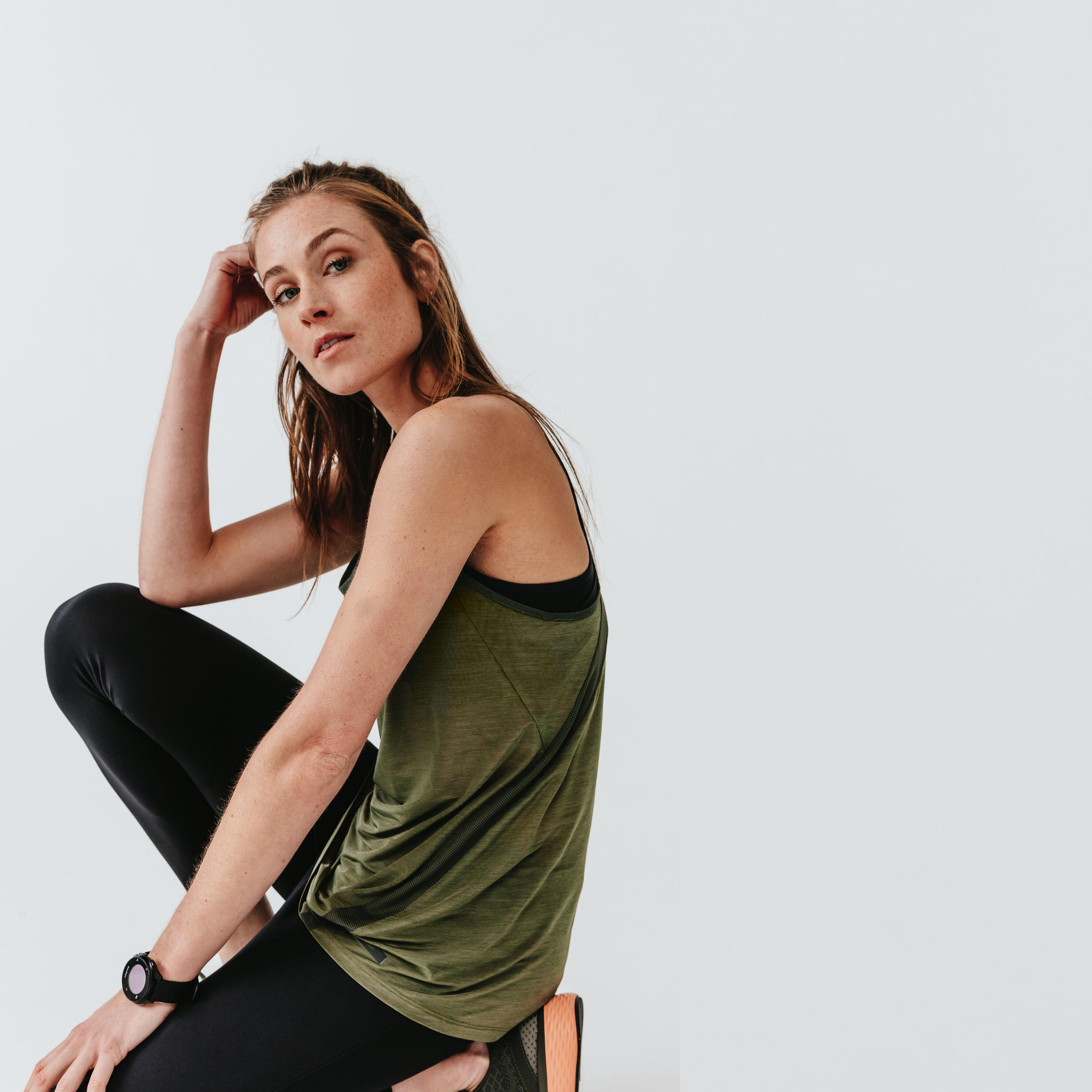 Women's Running Lightweight Tank Top Light - khaki 4/10