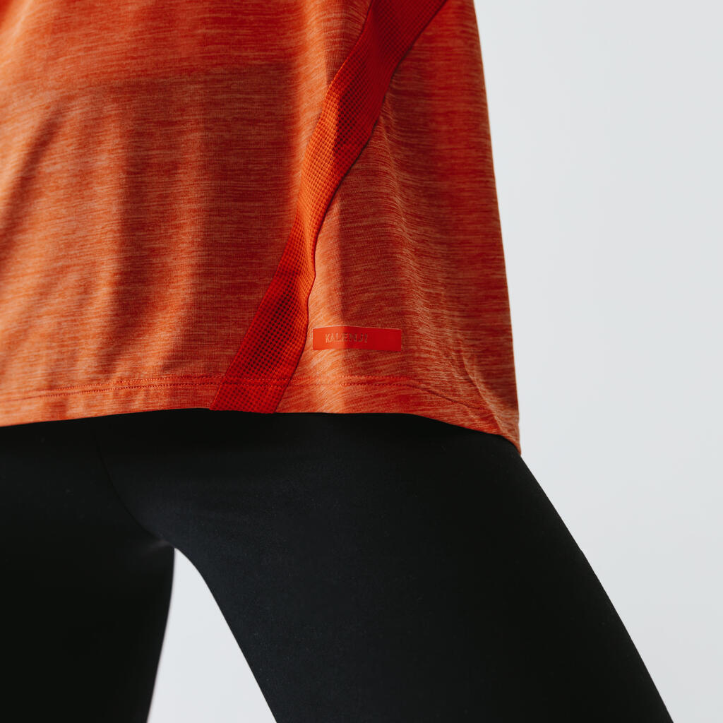 Laufshirt ärmellos Lauftop Run Light Damen orange