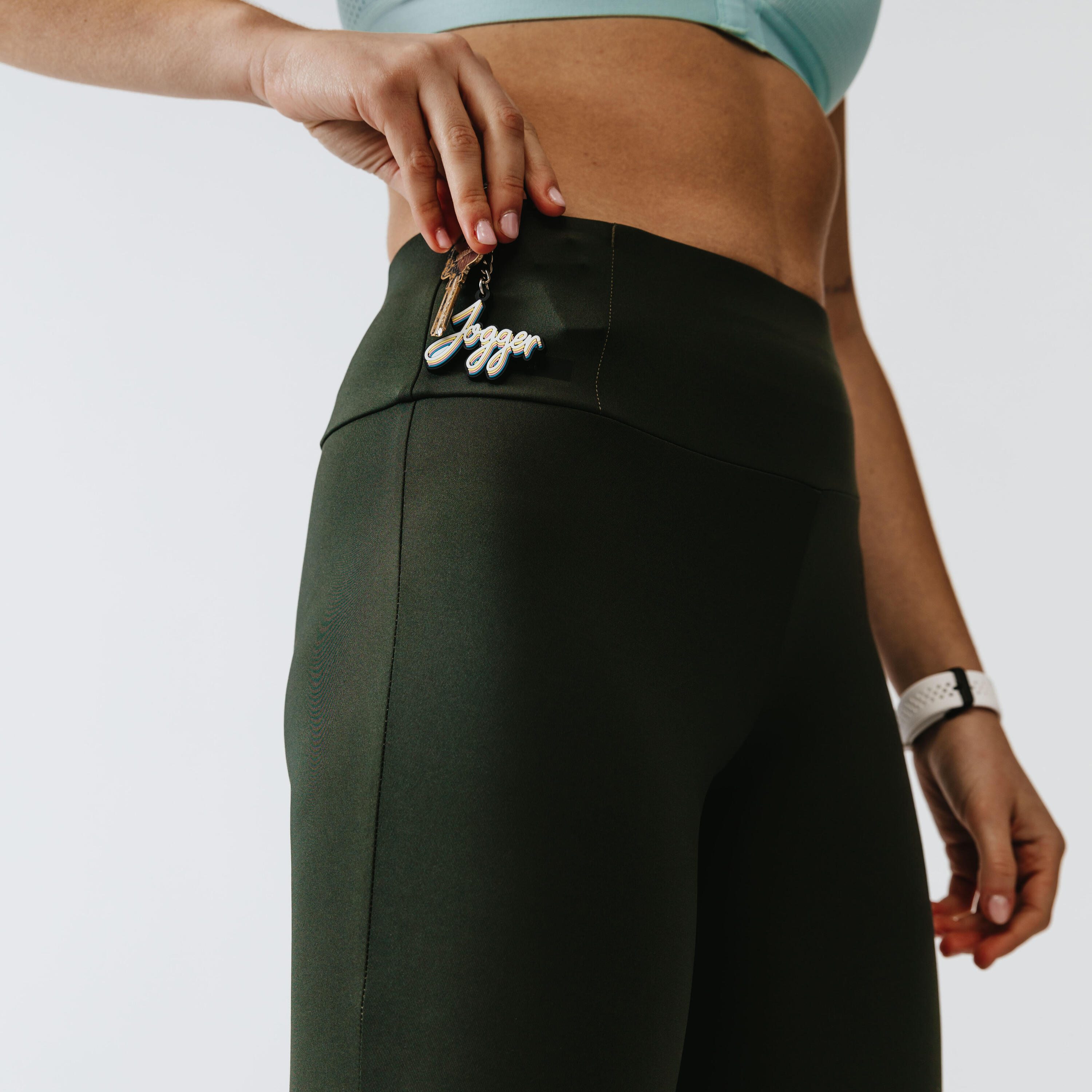 Women's running leggings with body-sculpting (XS to 5XL - large size) - khaki 4/9