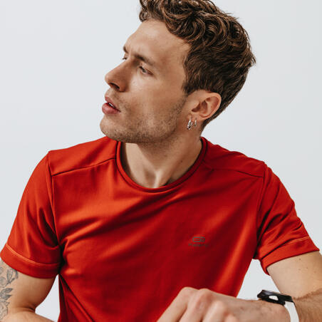 חולצת טי נושמת לריצה דגם Kalenji Dry לגברים – אדום