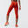 Legging court running femme - Support orange brique