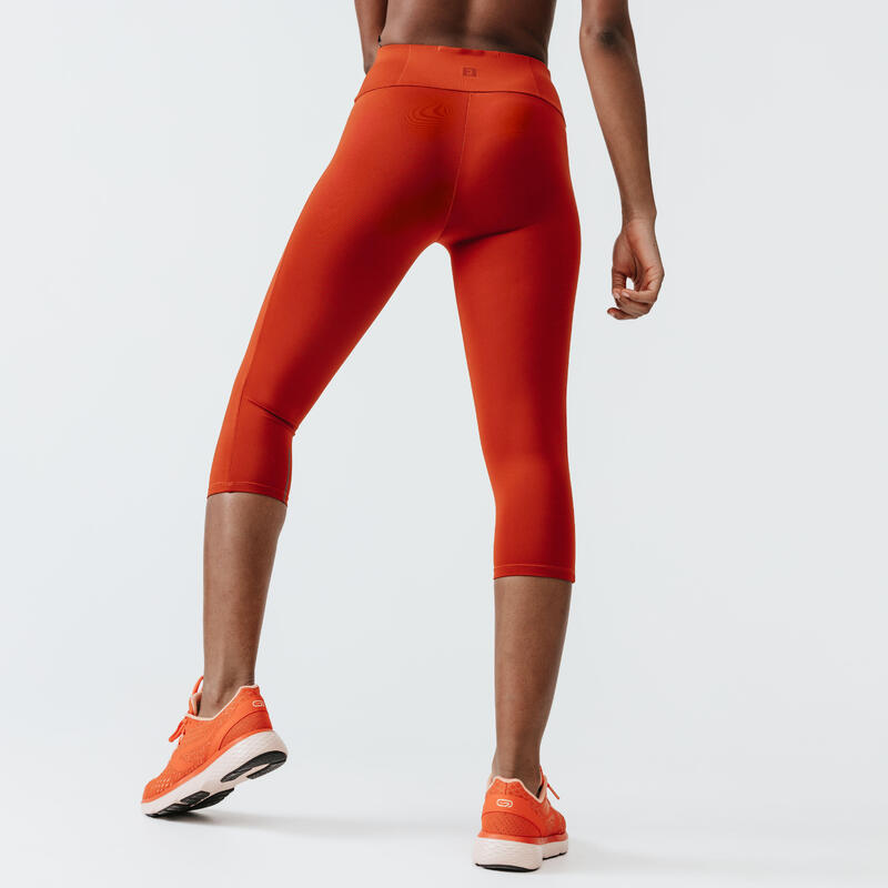 LEGGING COURT RUN SUPPORT FEMME ORANGE BRIQUE